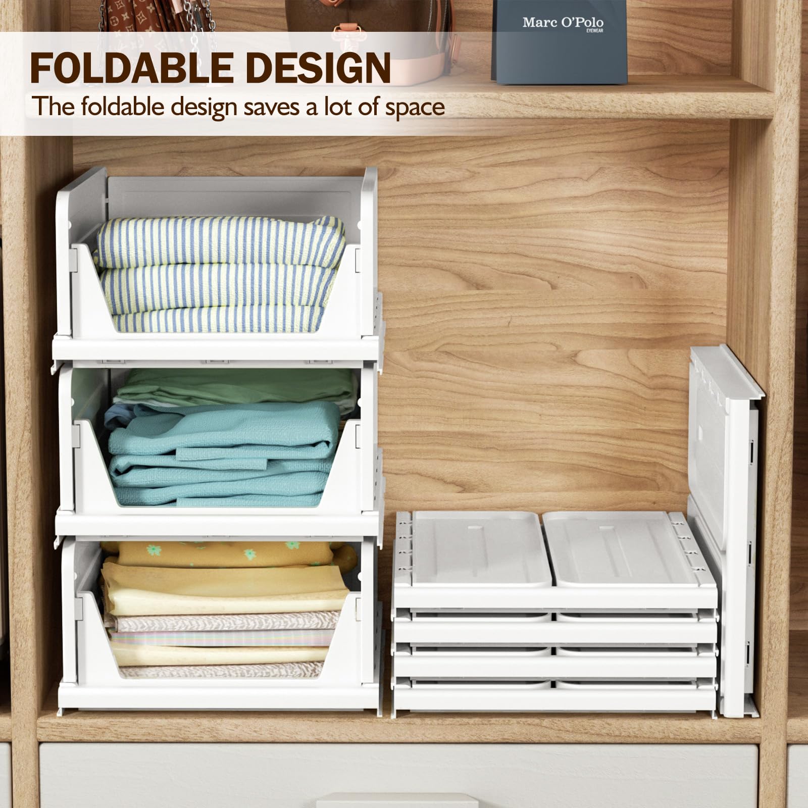 洋服box Amazon.com: 6 Pack Folding Closet Organizers Storage Box