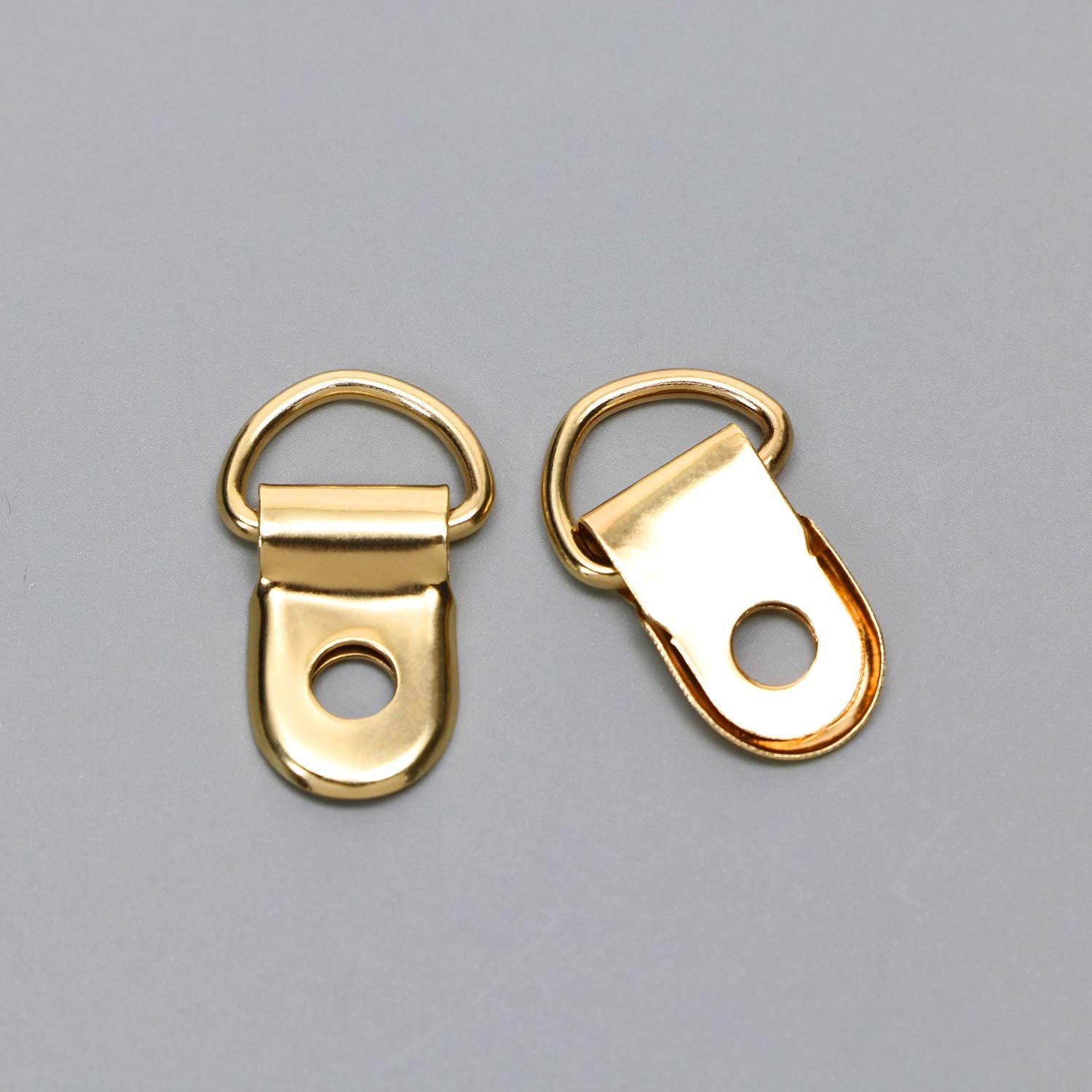 ONLYKXY 50 Pieces Shoe Boot Lace Hooks, Loop Ring with Rivets, Shoe Boot Buckle (Gold)