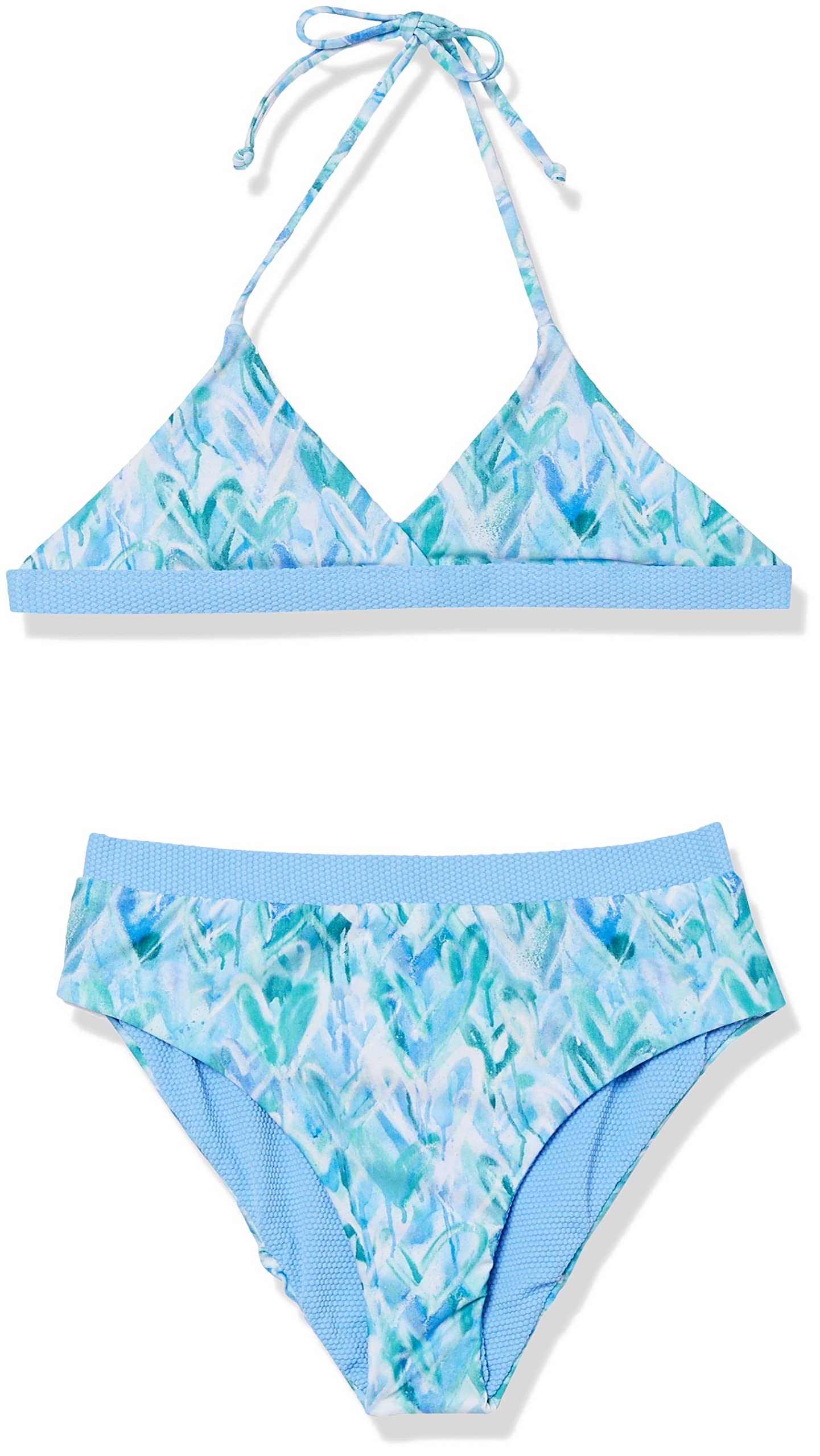 Top triangular de niña reversible y conjunto de talle alto de corazones 3