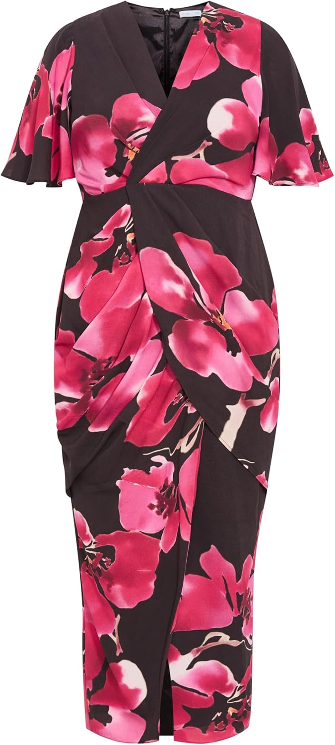 City Chic Plus Size Dress - Braelynn Fleur Print Maxi, 18