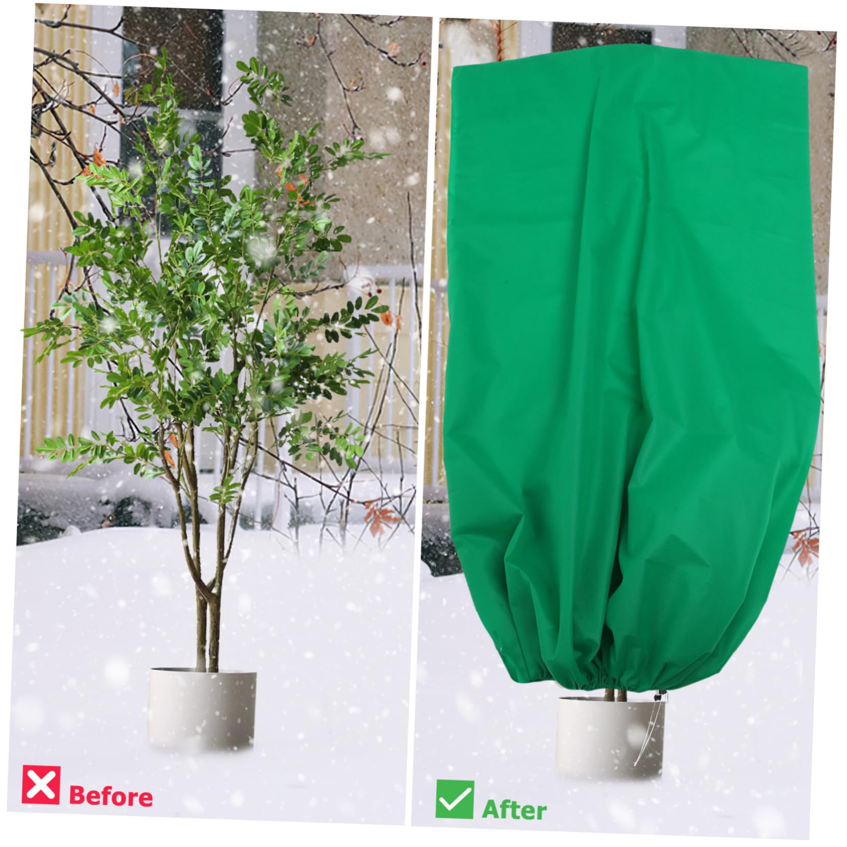 INOOMP Copri Piante Antighiaccio Non Tessuto Verde 2 Pezzi