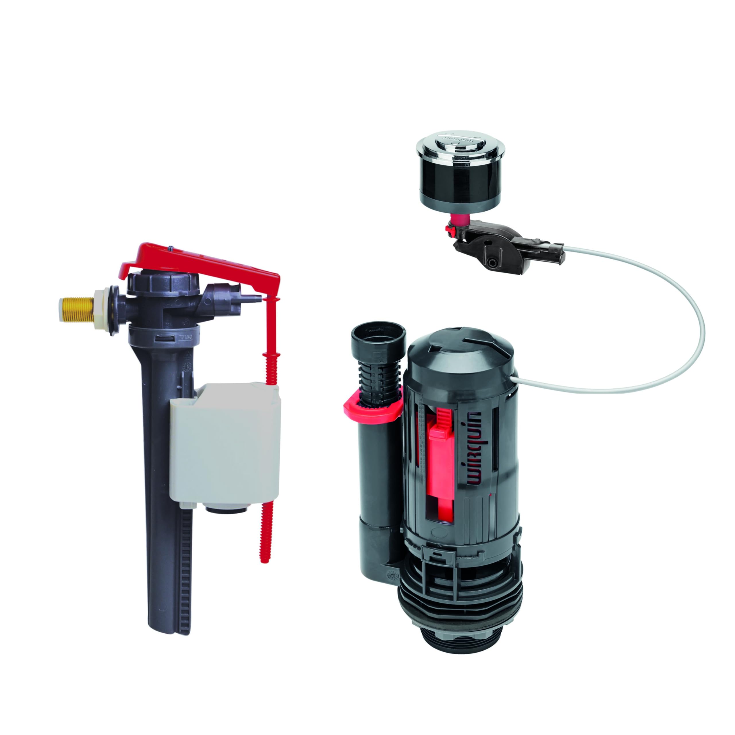 Wirquin 10724825 FLEXIFLOW - Juego de doble caza (3/6 L, con cable y grifo flotador lateral JOLLYFILL, compatible con tanques estándar
