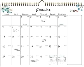 Calendrier 2025 Mural - Calendrier Familial 2025 Français au format - 40 * 30CM - Organisateur Familial Planificateur Mural Calendrier Janv.2025 - Dec. 2025 - Grand Calendrier de Bureau mensuel 2025