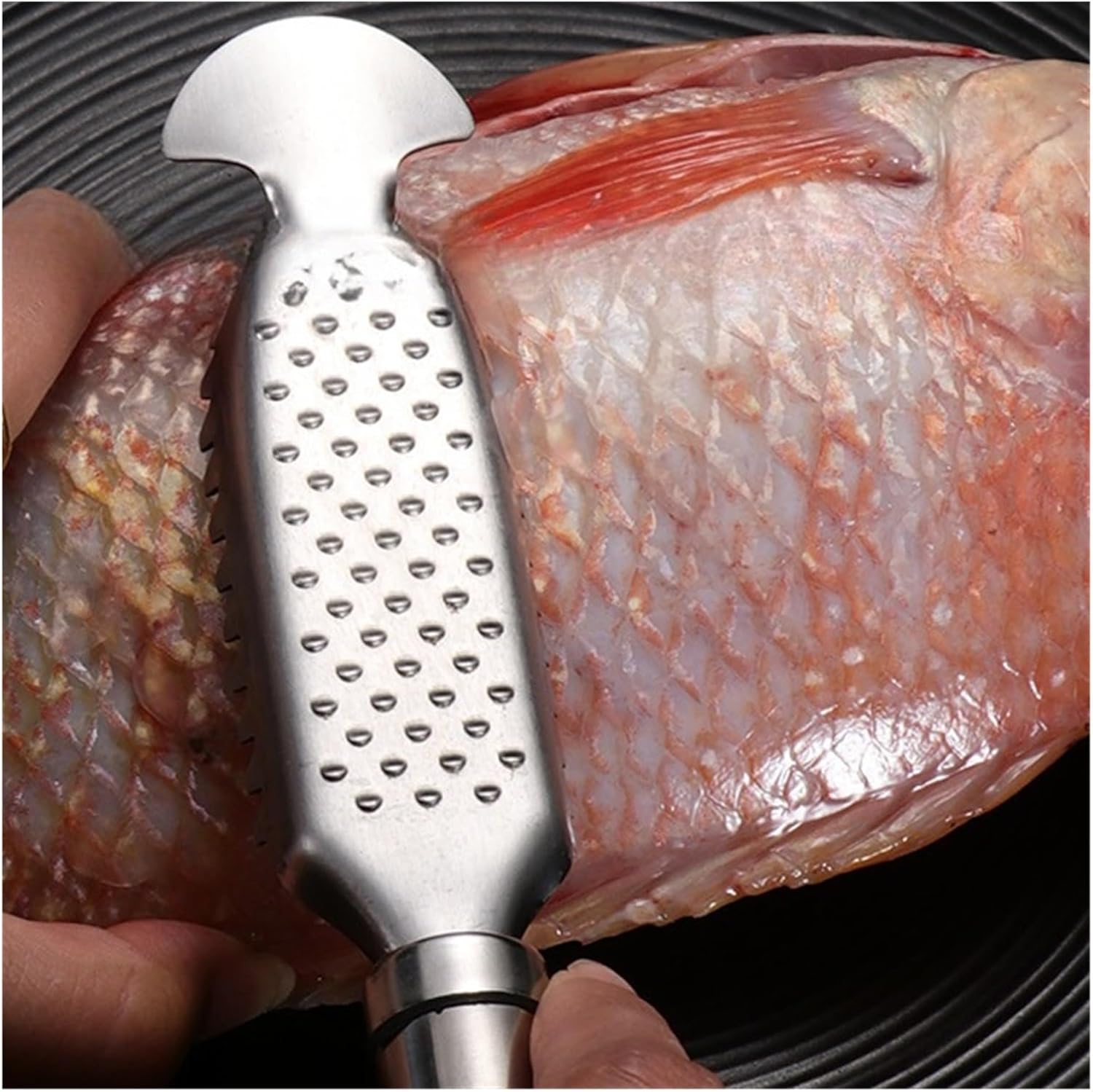 2pcs Scaler Stainless Steel Double Row Teeth Kitchen Gadgets For Scale Removal Portable Fish Cleaning Tool