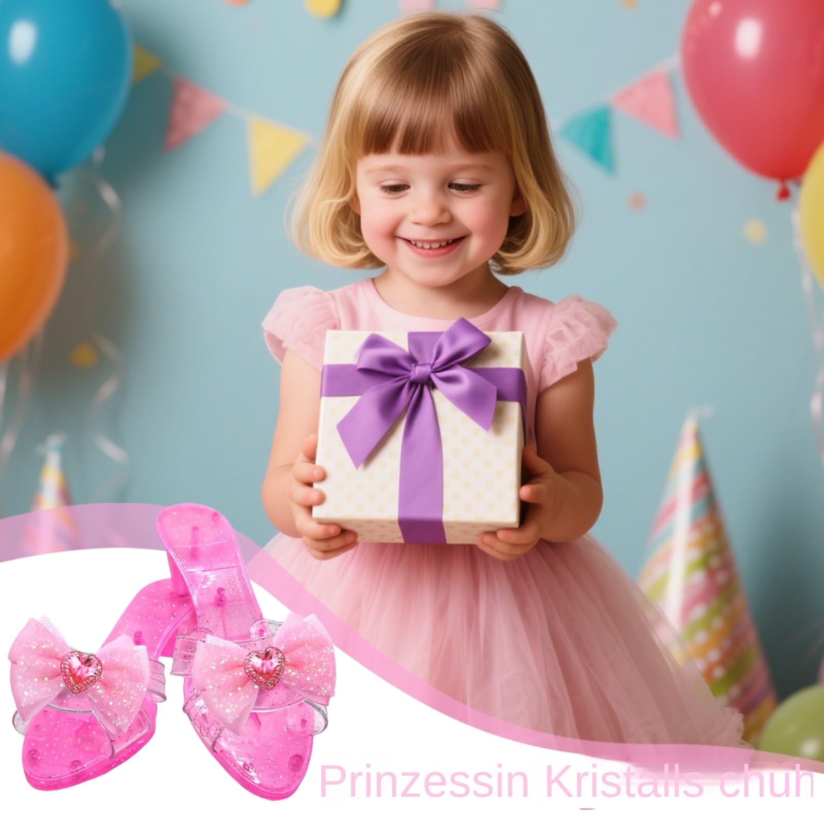 Prinzessinnen Schuhe Für Kinder 4-6 Mädchen Glitzer Prinzessin Absatz Schuhe Sandalen Pumps 1 Paar Kostüm Absätze Für Kostümbegeisterte Bühne Familienfotos Feiertagsveranstalter Maskenbälle