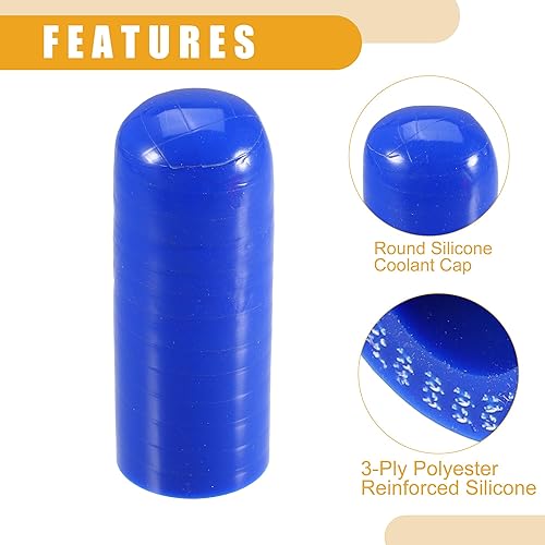 Miniatura 5 de Tapón universal de silicona de 0.630 in y 0.63 pulgadas de diámetro interno para manguera de vacío, enchufe de extremo de manguera de aspiración