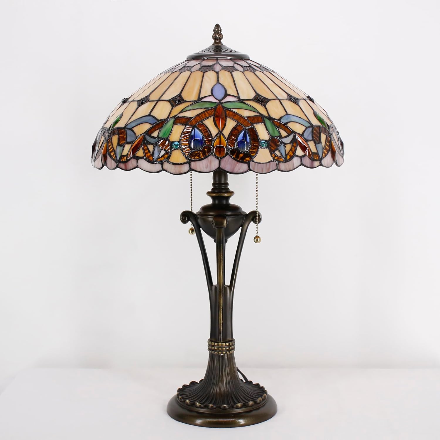 Tiffany Table Lamp Serenity Victorian Stained Glass Desk Lamp 16X16X24 Inches Reading Light
