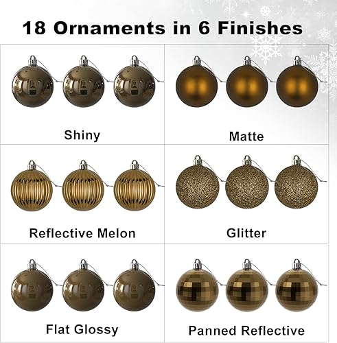 Vista 307 de 18 esferas medianas decorativas navideñas para árbol de Navidad, inastillables, para colgar, color púrpura, 2.5 pulgadas, paquete de 18