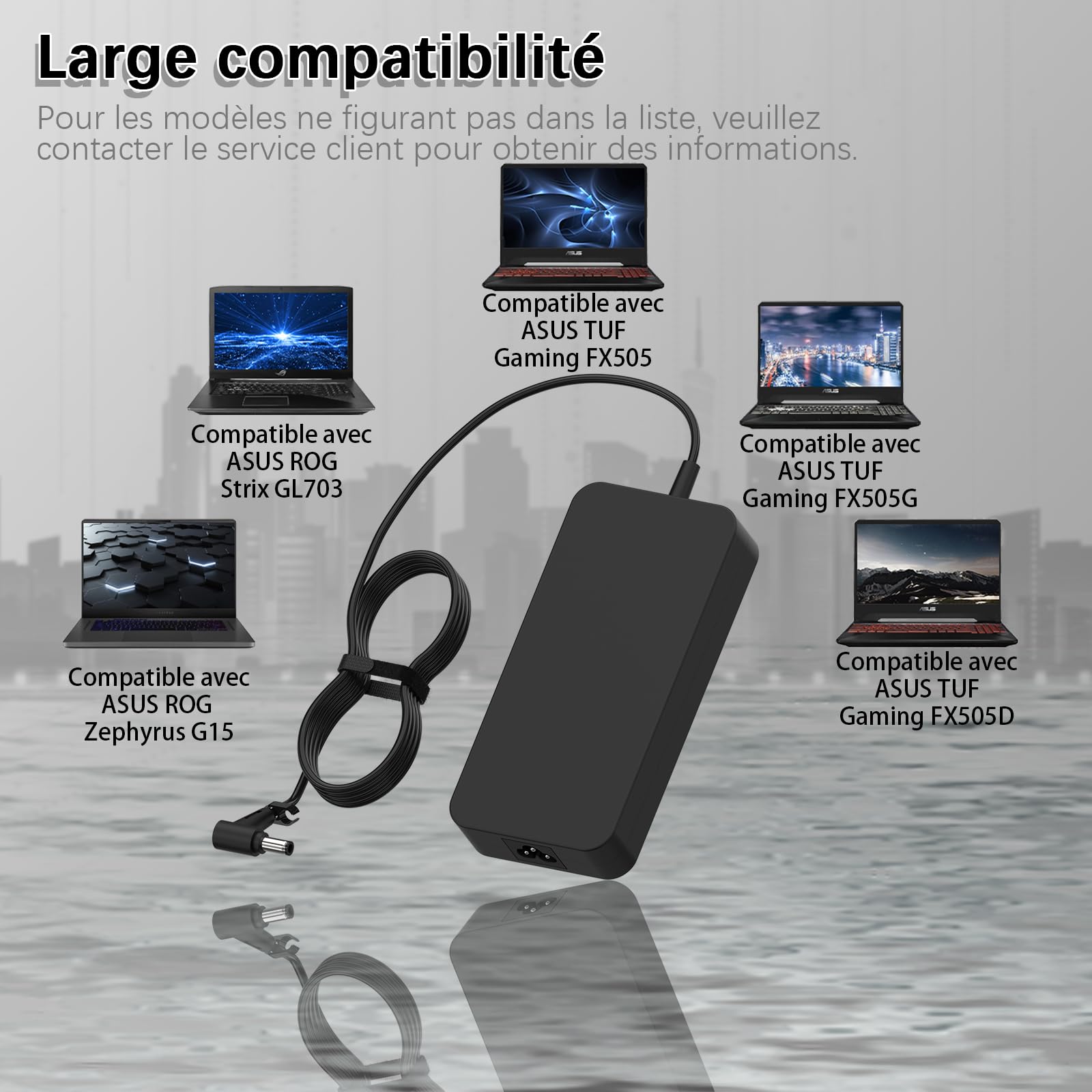 180W Chargeur Ordinateur Portable pour ASUS ROG Zephyrus & TUF Gaming Serie