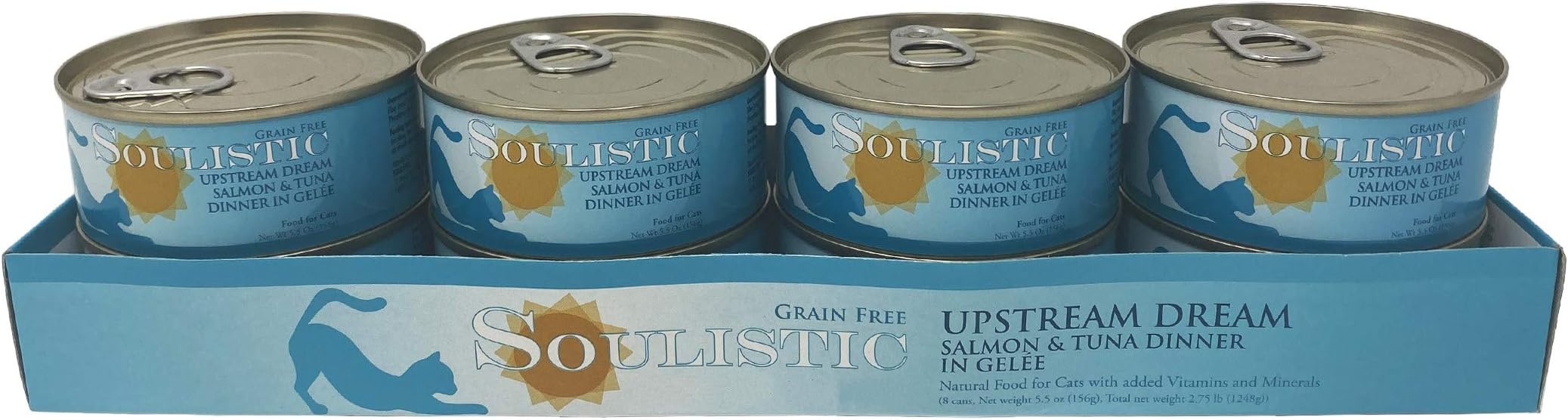 Soulistic Upstream Dream Salmon & Tuna Dinner in Gelee Wet Cat Food, 5.5 oz., Case of 8, 8 X 5.5 OZ