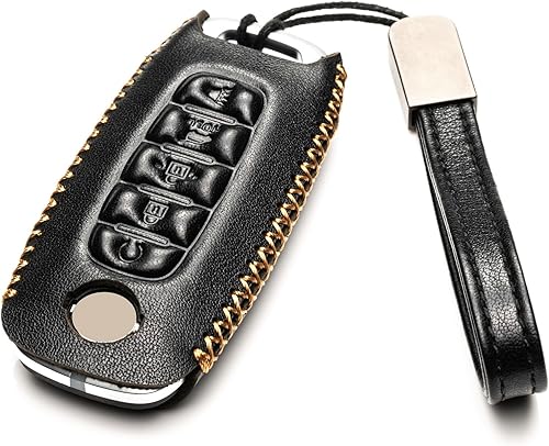 Miniatura 2 de Vitodeco Funda de cuero genuino para llavero inteligente compatible con Nissan Sentra, Versa, Rogue, Pathfinder, Murano, Kicks, Ariya, Armada (5