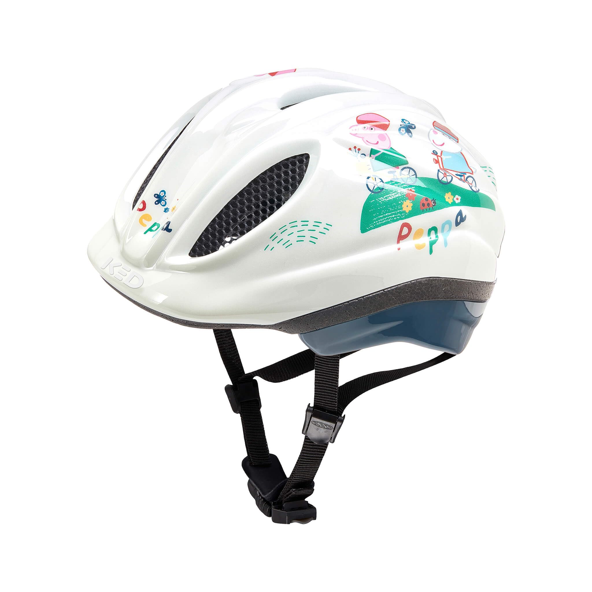 KED Meggy II Originals Kinderhelm – Sicherer Fahrradhelm Mit LED, Insektenschutz, MaxShell Technologie, Komfortbelüftung | Farbe: Peppa Pig Boy