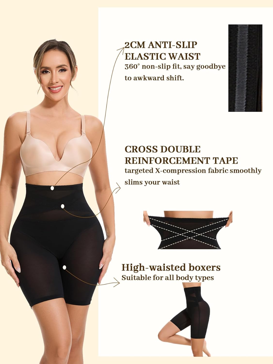 SEXYWG Shapewear Shorts for Women,Tummy Control Compression Shorts,High Waisted Body Shaper Thigh Slimmer under Dress - Image 5