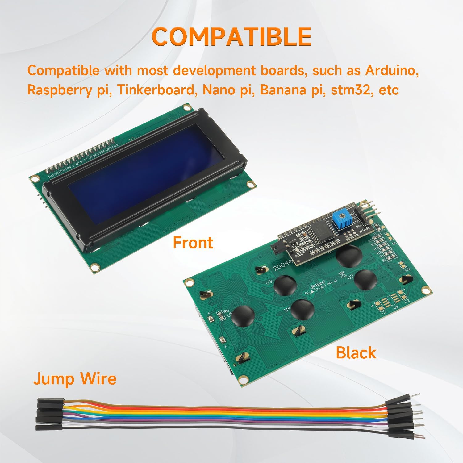 2pcs I2C IIC TWI 2004 Serial LCD Display Module 20x4 Compatible with Arduino Raspberry Pi
