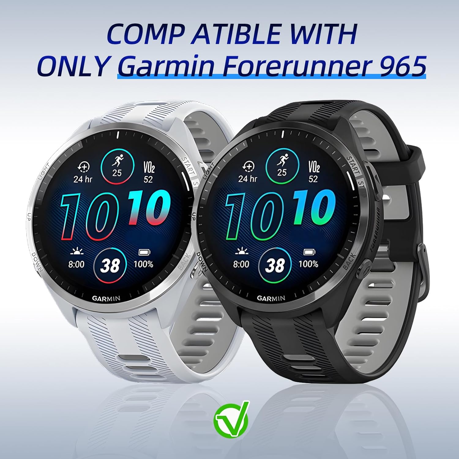 3+6 Pack for Garmin Forerunner 965 Screen Protector Case with Charger Port[Full Coverage], Hard PC Bumper All-Around Protective Accessories Built-in 9H Tempered Glass Film