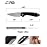CJRB Feldspar Pocket Folding Knife Stonewash D2 Steel Blade G10 Tactical Handle EDC Knife,Black Handle (J1912)