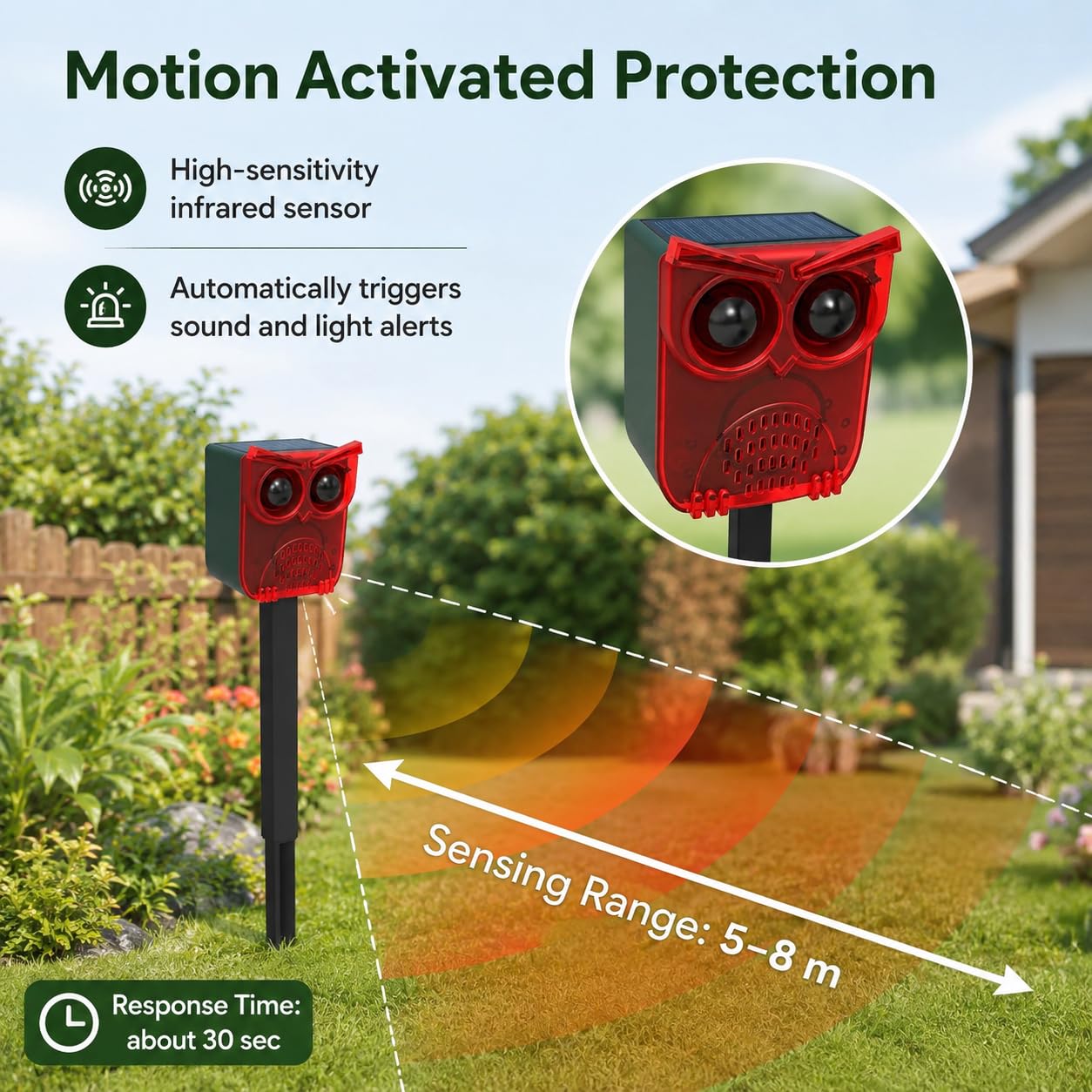 Solar Bewegungsmelder Alarm Außen,129 dB Sicherheitsalarm mit 13 Tönen, USB-Aufladung, LED Rot Warnlicht, PIR Bewegungsmelder Alarm für Einfahrt, Garten, Hof, Farm und Scheune (2Pcs)