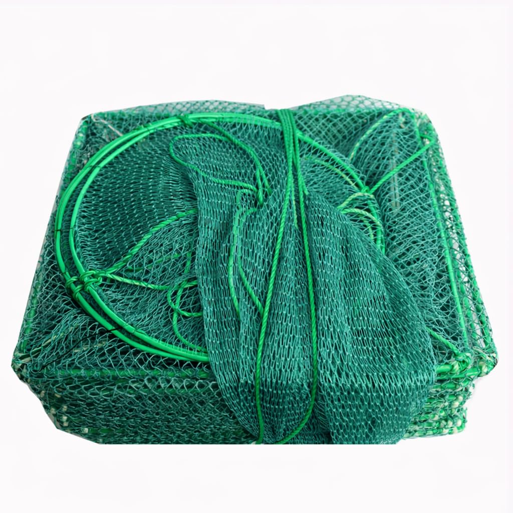 Heavy Duty Ring Net China Jaal 08/14 Size – 60ft Length with 49 Iron PVC Coated Rings, Weight 6kg – Green Fishing Net for Deep Fishing – Made with HDPE Threads – Case Net for Commercial Use-image-49