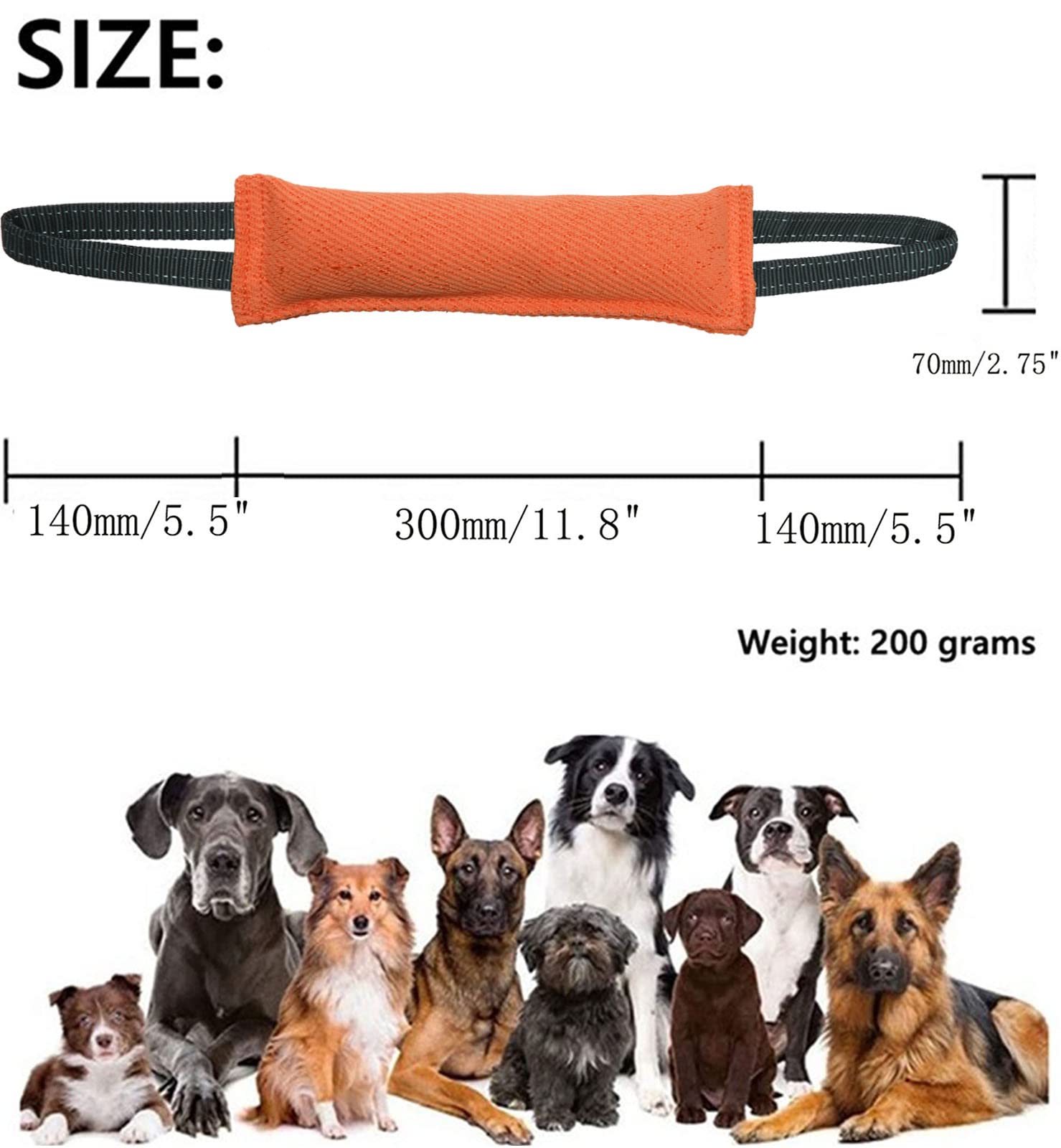 Clysrou Dog Tug Toy Dog Tough Jute Bite Pillow Lasting Training Equipment Puppy to Large Dogs Interactive Toy
