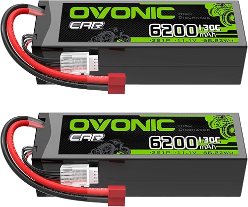 OVONIC 3S LiPo Batería 6200mAh 11.1V 130C RC Batería con Dean Estilo T Conector