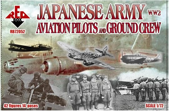 Red Box Figures WWII Japanese Army Aviation Pilots and Ground Crew 42-Piece 1/72 Scale