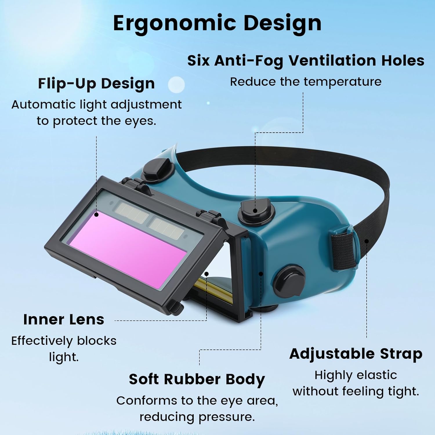 Auto-Darkening Welding Goggles with Ergonomic Design