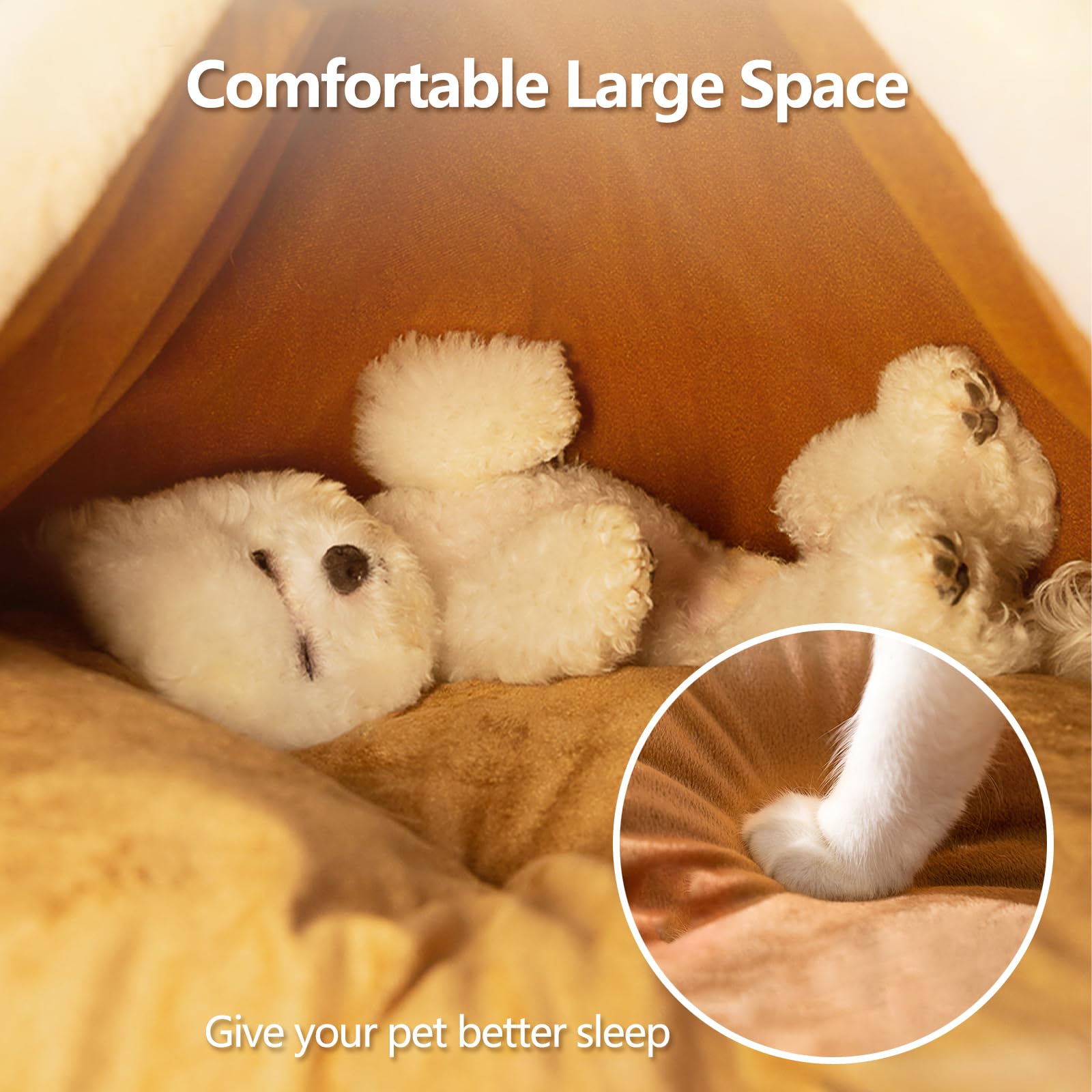 Galatée Letto a Grotta Per Gatti, Comodo Teepee Per Animali Domestici, Casa Per Gatti e Letto Per Gattini Per Le Vacanze Di Animali Domestici, Tenda Accogliente e Calda Per Cani e Gatti(M, Grigio)