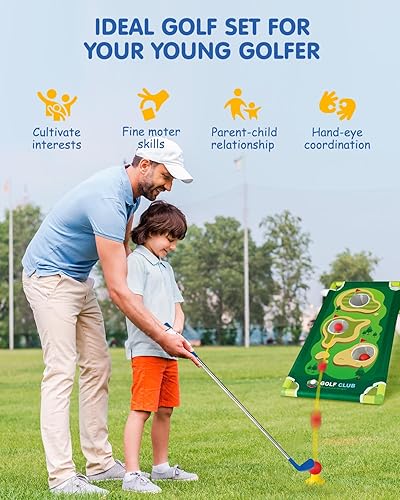 Miniatura 4 de Juego de golf para niños y niñas de 3, 4, 5, 6 años, exclusivo diseño de pedal de pie, pelotas de recarga automáticas, carrito de golf mejorado para