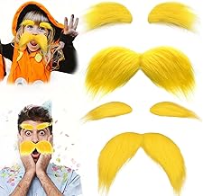 Fake Beard, 2 Pieces Halloween Beards Fake Beard for Parties Fake Mustache for Men Fake Mustache Funny Halloween Beard Novelty Fake Beards for Party Supplies Masquerade Costume