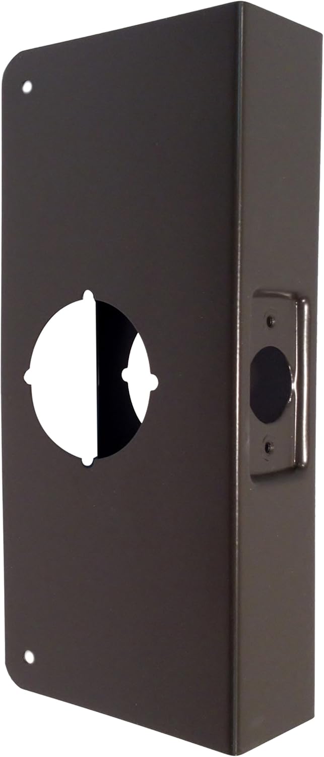 Don-Jo 2-CW 22 Gauge Stainless Steel Wrap-Around Plate, Oil Rubbed Bronze Finish, 4 Width x 9 Height, for Cylindrical Door Locks (Pack of 10)