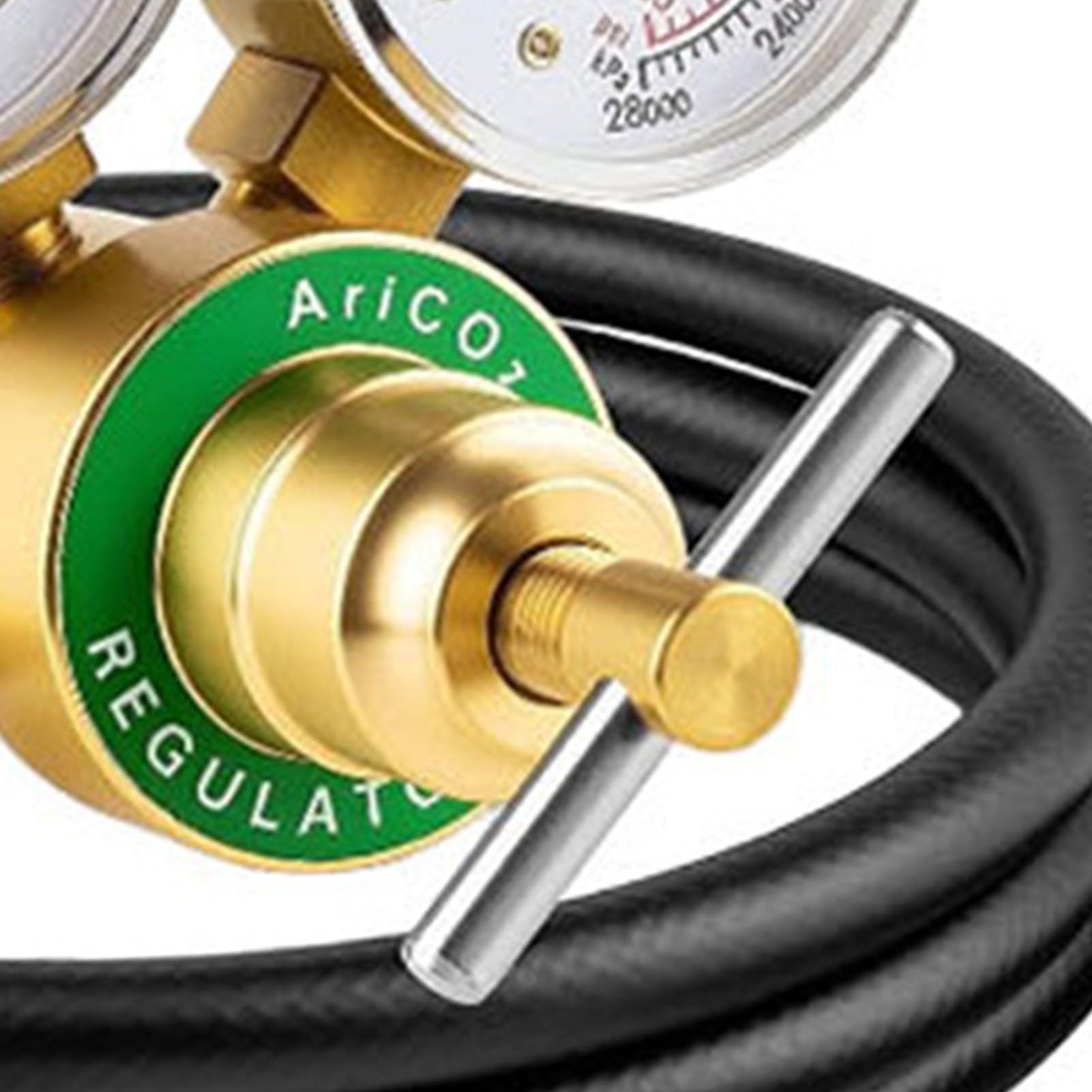 Hyuduo Reduktor Argonu CO2, Podwójny Manometr z Mosiądzu z Ciśnieniem Wejściowym od 0 do 4000 PSI do Spawania TIG MIG, Zawiera wąż o Długości 6,6 Stopy i Akcesoria