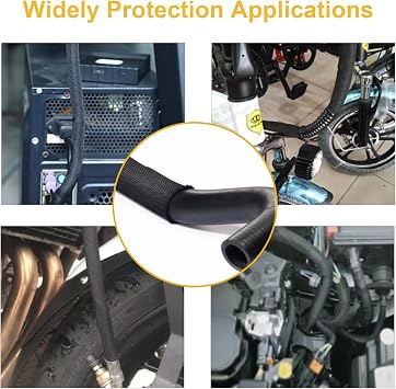 1-1/8 5FT Heat Shrink Braid Sleeve, 2:1 Ratio Shrinkable Braid Tube for Wire Management Automotive Marine Cable Protection Sleeve Bundle Irregular Tubes