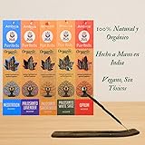 Ambica Organic Herbal Incense Pack - 7 Sets of 3 Sticks Each - 25cm - Palo Santo with White Sage, Cinnamon, Lavender - Meditation, Purification, Relaxation - 9