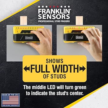 Franklin Sensors ProSensor M150/X990 Stud Finder with Live Wire Detection | 9-Sensor Wall Scanner, Wood and Metal Stud Detector, Shows Full Width of Studs