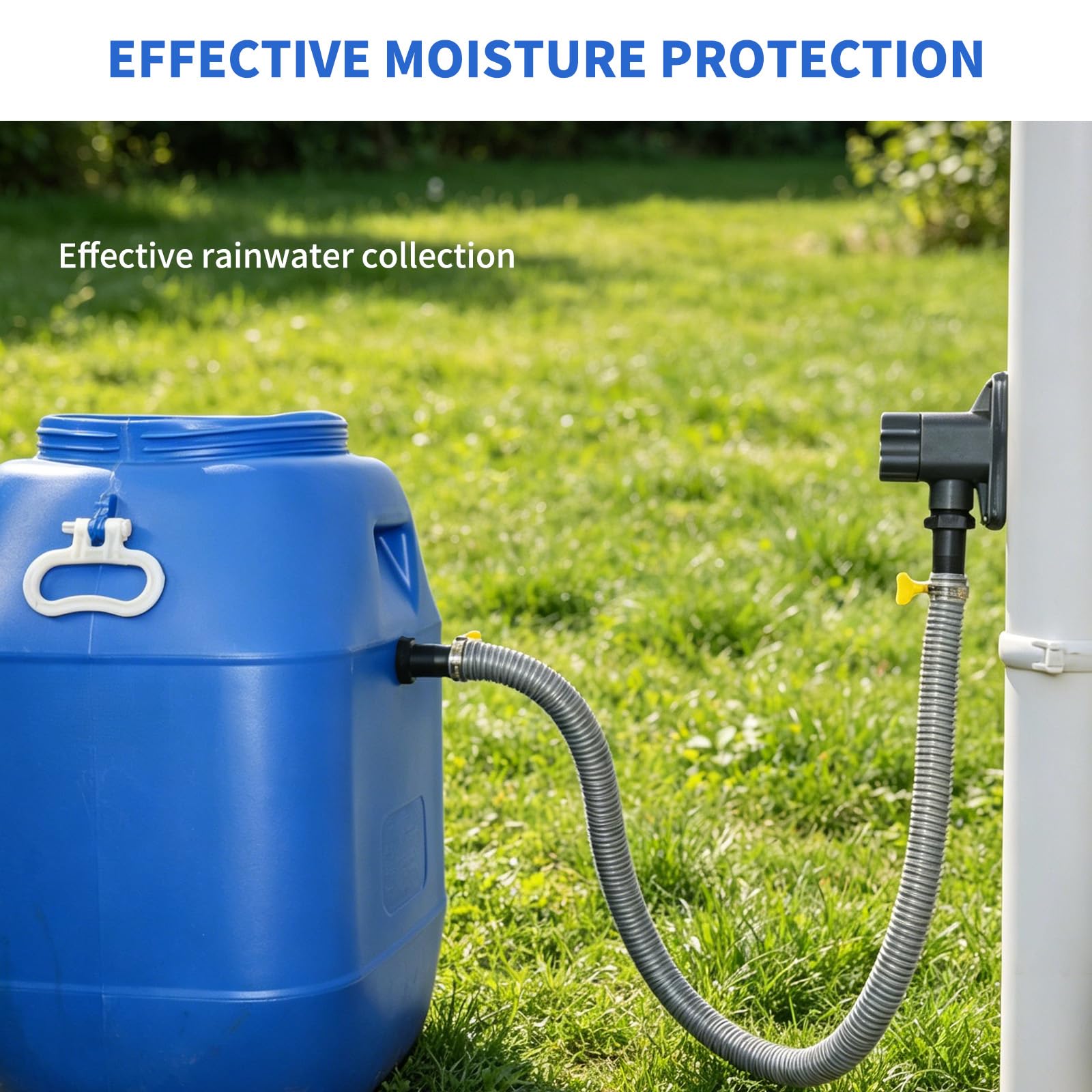 Recuperateur D Eau de Pluie,Collecteur Eau de Pluie 70-110mm,Kit de Raccords pour Tonneaux d'eau de Pluies,Récupérateur Eaus de Pluies pour Toitures,Kit de Raccordement,pour Toitures Jusqu'à 80 m²