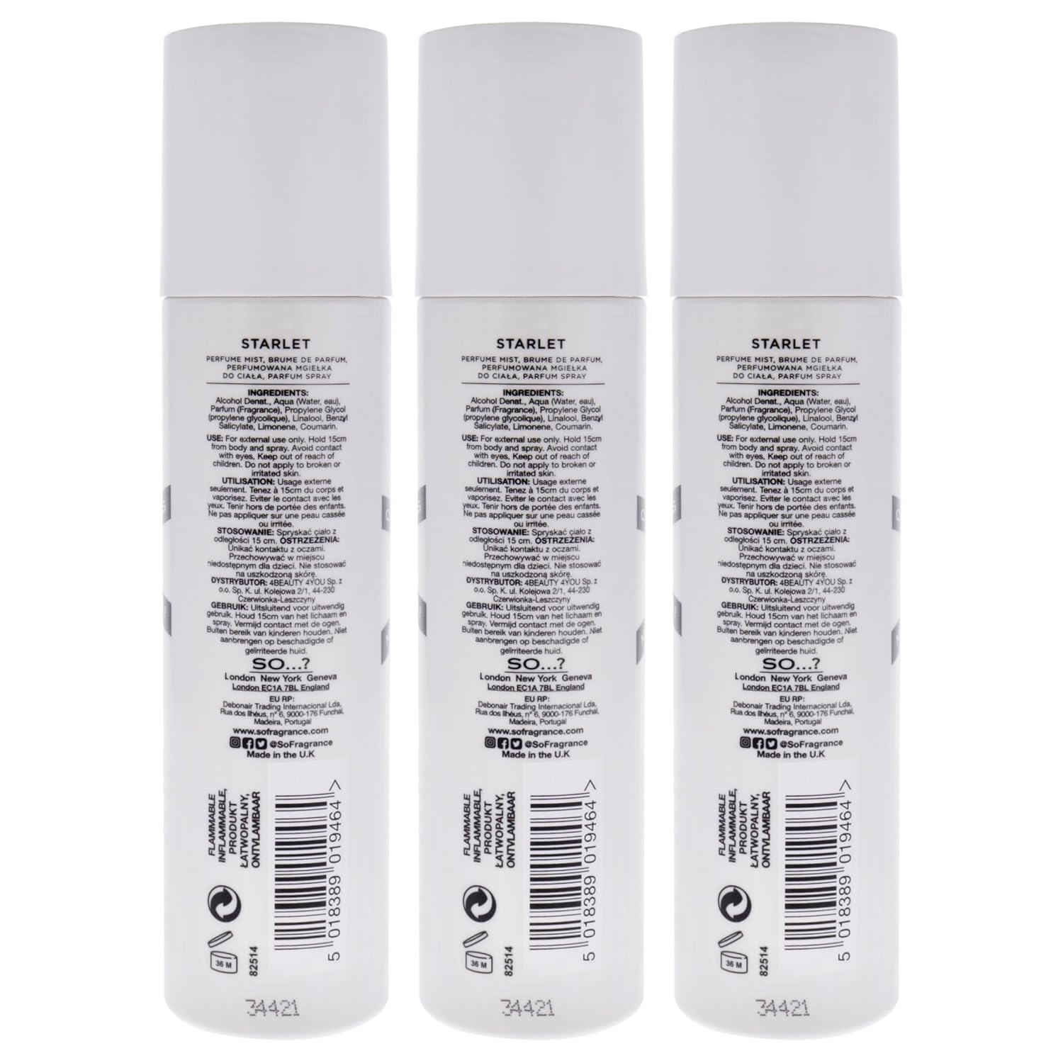 Starlet Perfume Mist by So…? for Women - 4.7 oz Mist - Pack of 3