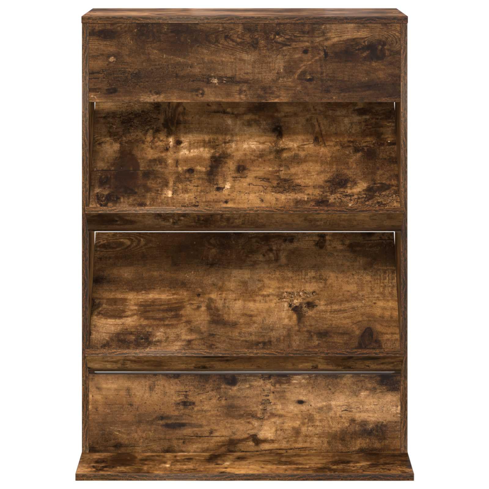 Regał na magazynek z materiału drewnopochodnego w kolorze wędzonego dębu, 70 x 41 x 96 cm, z 2 półkami do przechowywania mediów, salonu, biura, wszechstronny, trwały, nowoczesny design