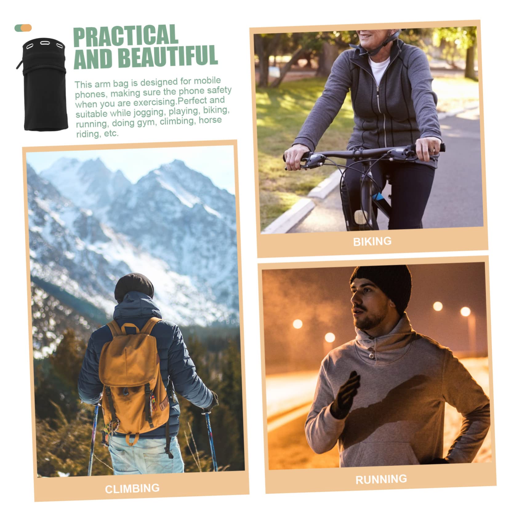 Uonlytech 5pezzi Borsa Sportiva Per Braccio Porta Cellulare Per Running e Fitness Compatibile Con Smartphone Accessorio Pratico Per Allenamenti All Aperto