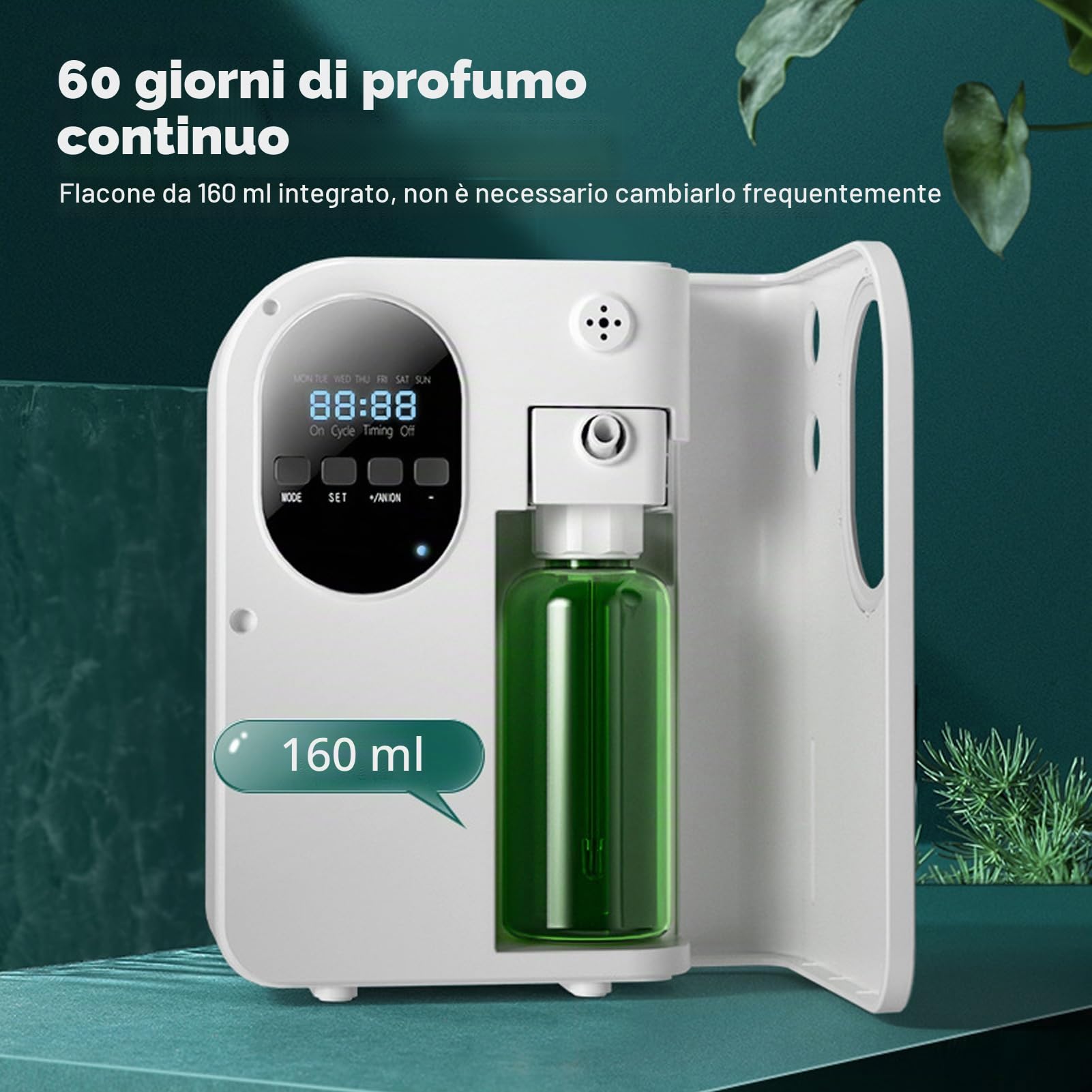 Diffusore di Profumo Intelligente per Grandi Spazi da 600 m³, Diffusore di Oli Essenziali Aromatici a Basso Rumore da 160 Ml, Deodoranti per Ambienti con Lunga Durata per la