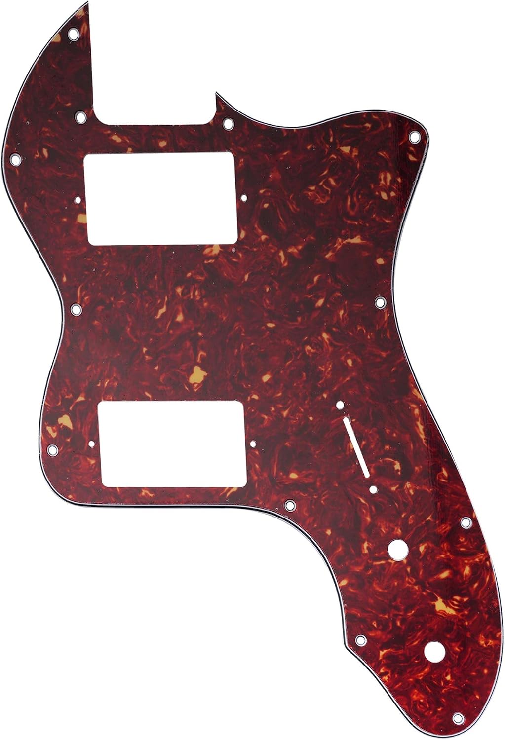 Musiclily Pro 12 Holes Covered HH Guitar Pickguard For USA/Mexico Fender 72 Tele Thinline Style Electric Guitar, 4ply Vintage Tortoise