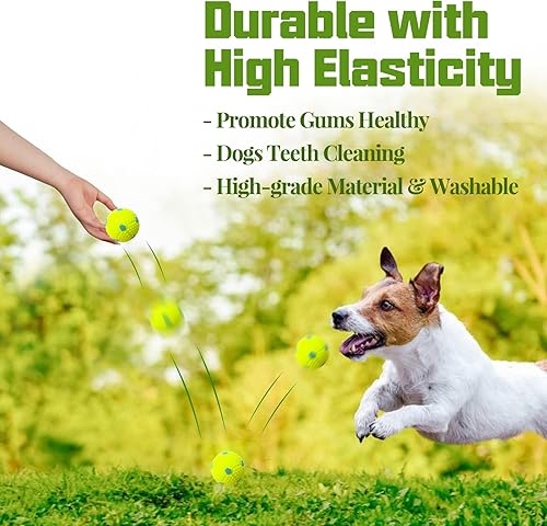 Miniatura 4 de Pelotas de tenis de entrenamiento de perros de 2 pulgadas y pelotas de goma, pelotas interactivas de juguete para perros, juguetes masticables para