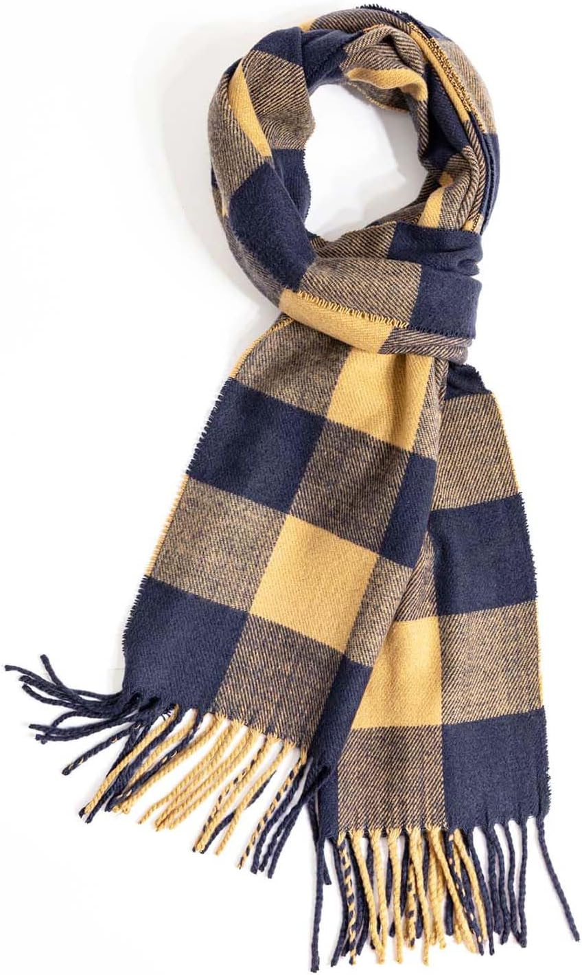 Scarf For Men Women Winter Warm Neck Plaid Solid Scarves Fall Softest Classic