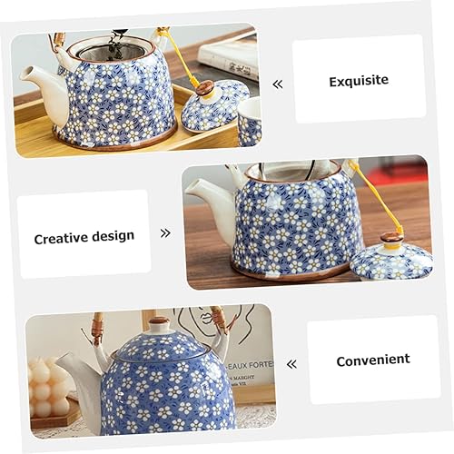 Miniatura 3 de DOITOOL Tetera de cerámica, mini cafetera china, tetera para camping, olla de té esmaltada, tetera de hojas sueltas, tetera eléctrica de cerámica,