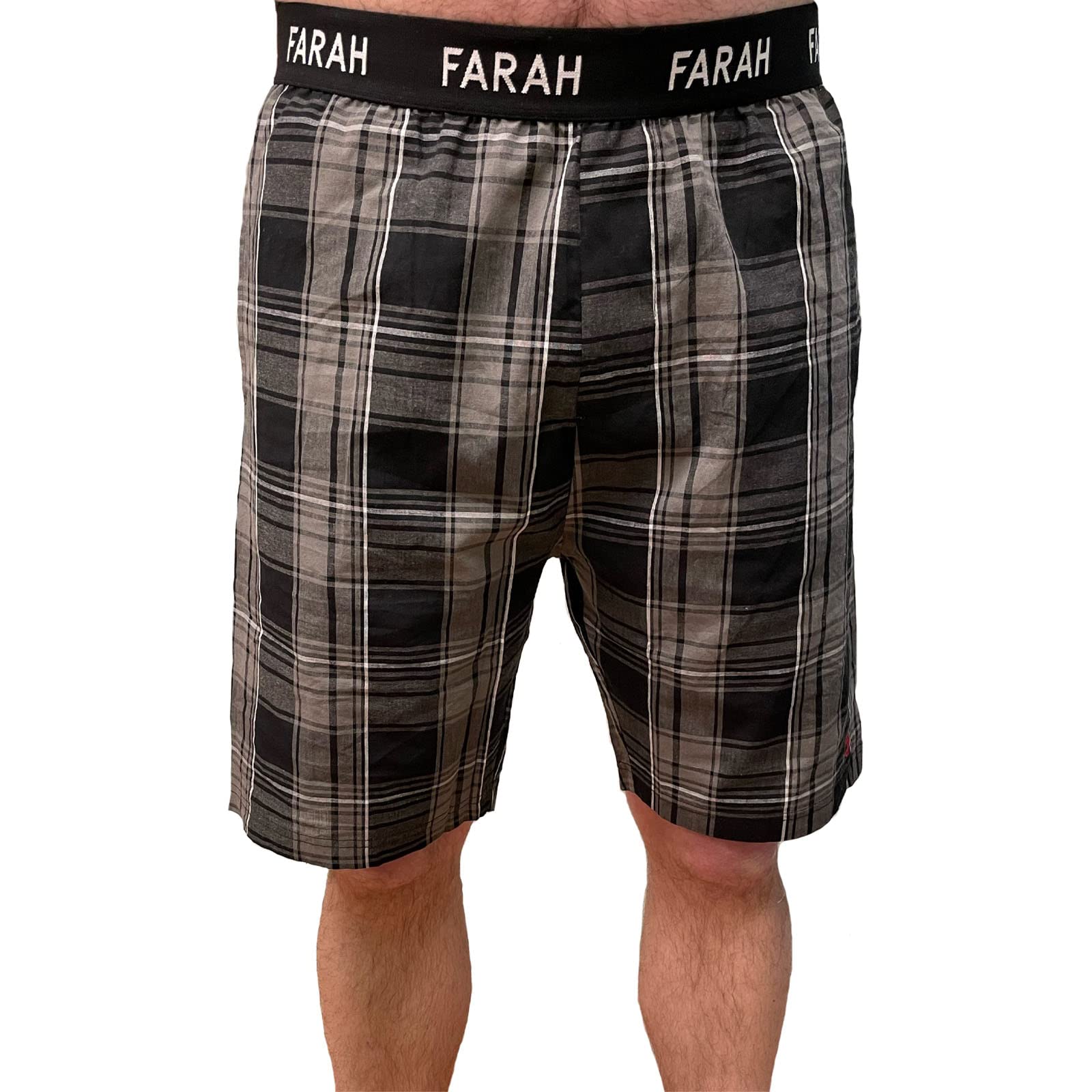 Farah Mens Briggs Elasticated Checked Sweatshorts Joggers Lounge Shorts - XXL
