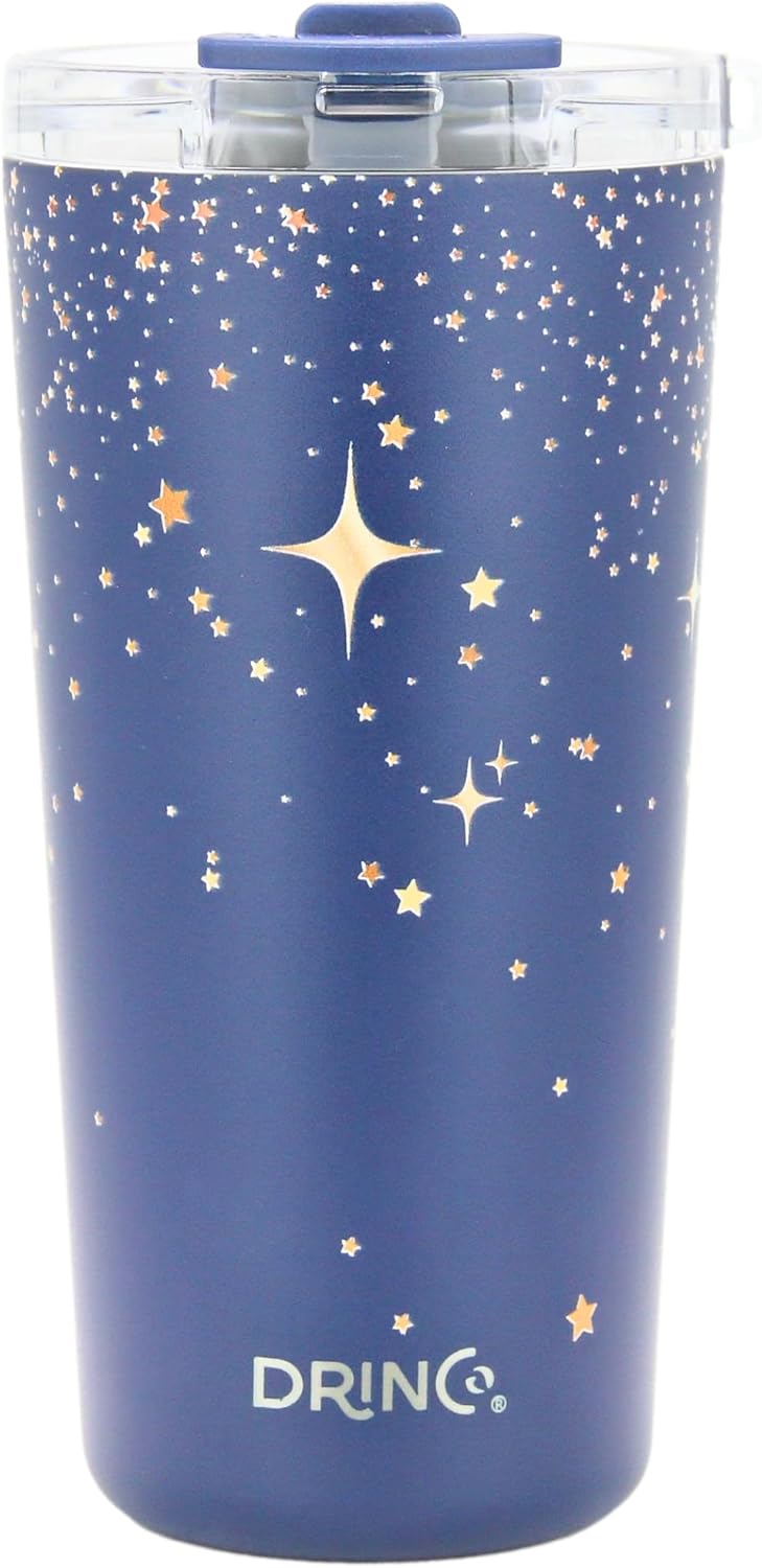 Drinco - 20 oz Stainless Steel Tumbler | Double Walled Vacuum Insulated Mug With Lid, 2 Straws, For Hot & Cold Drinks (20oz North Star) - Image 2