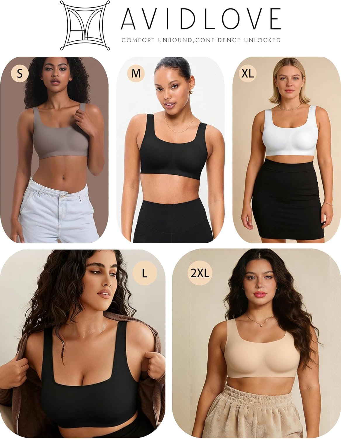 Avidlove Women's Comfy Pullover Wireless Bra Seamless Bralettes No Underwire T Shirt Wirefree Wide Straps Sleep Everyday Bras - Image 6