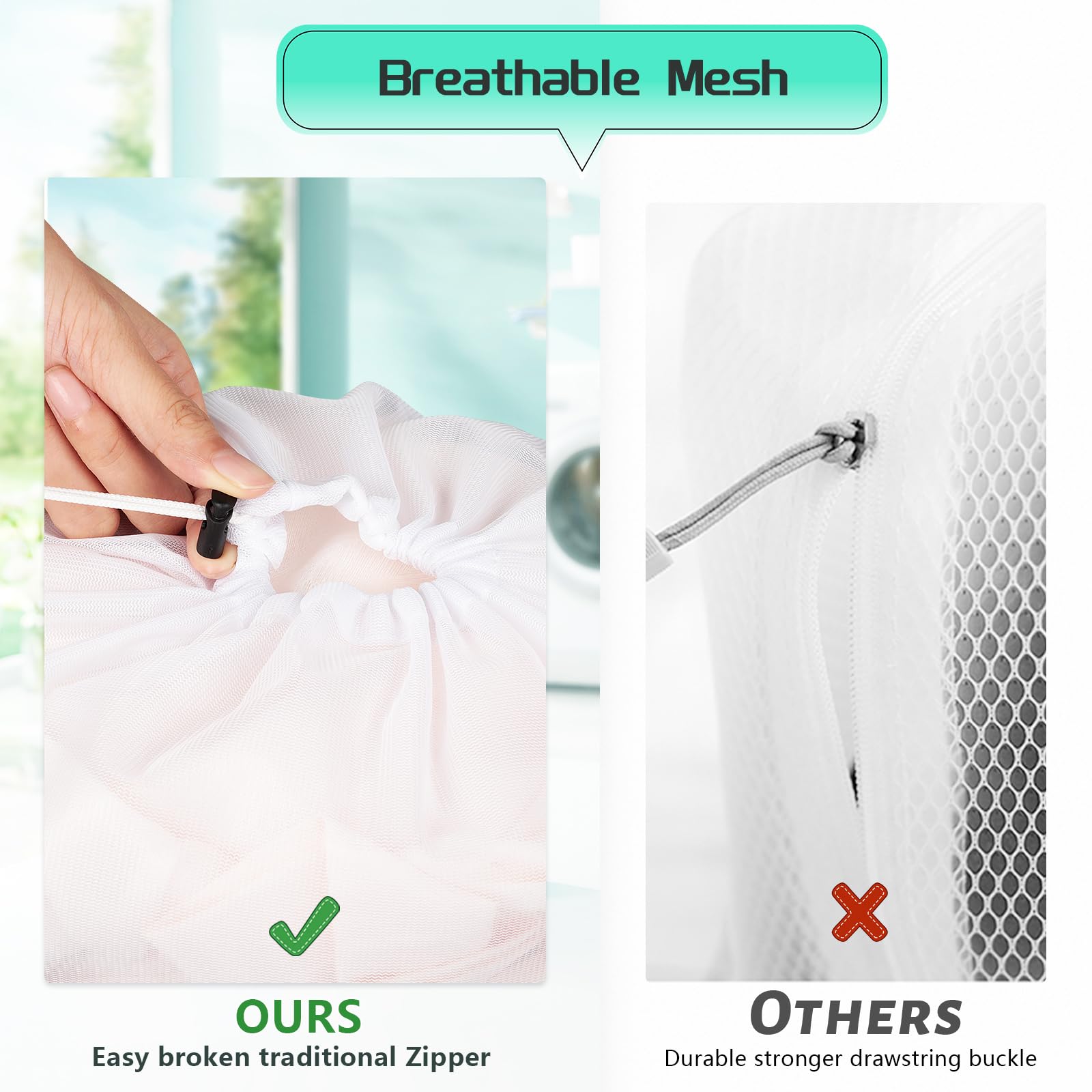 Retine Lavatrice AiQInu - 2 Pezzi, 40x30 Cm, Per Proteggere Biancheria, Reggiseni E Capi Delicati - Foto 10