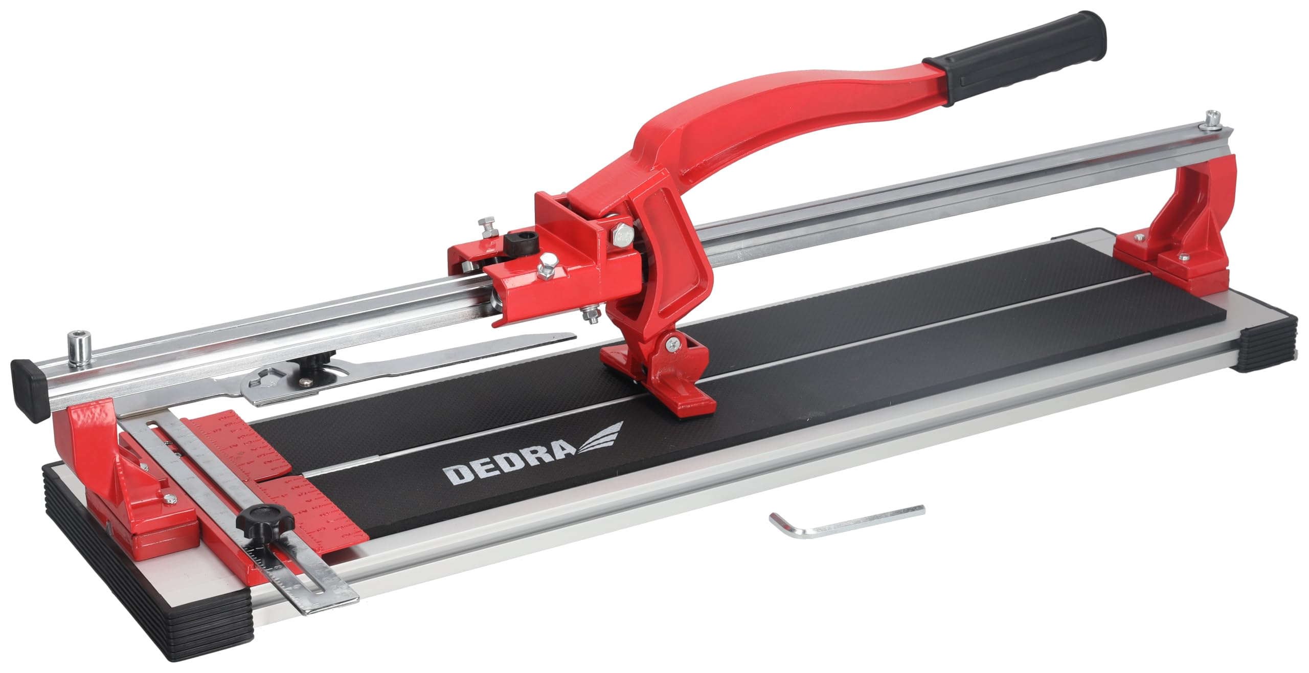 Dedra 1151-060 – ręczna przecinarka do płytek 600 mm, prowadnica profil X, łożyskowana, gumowany blat, kątownik i przymiar w zestawie