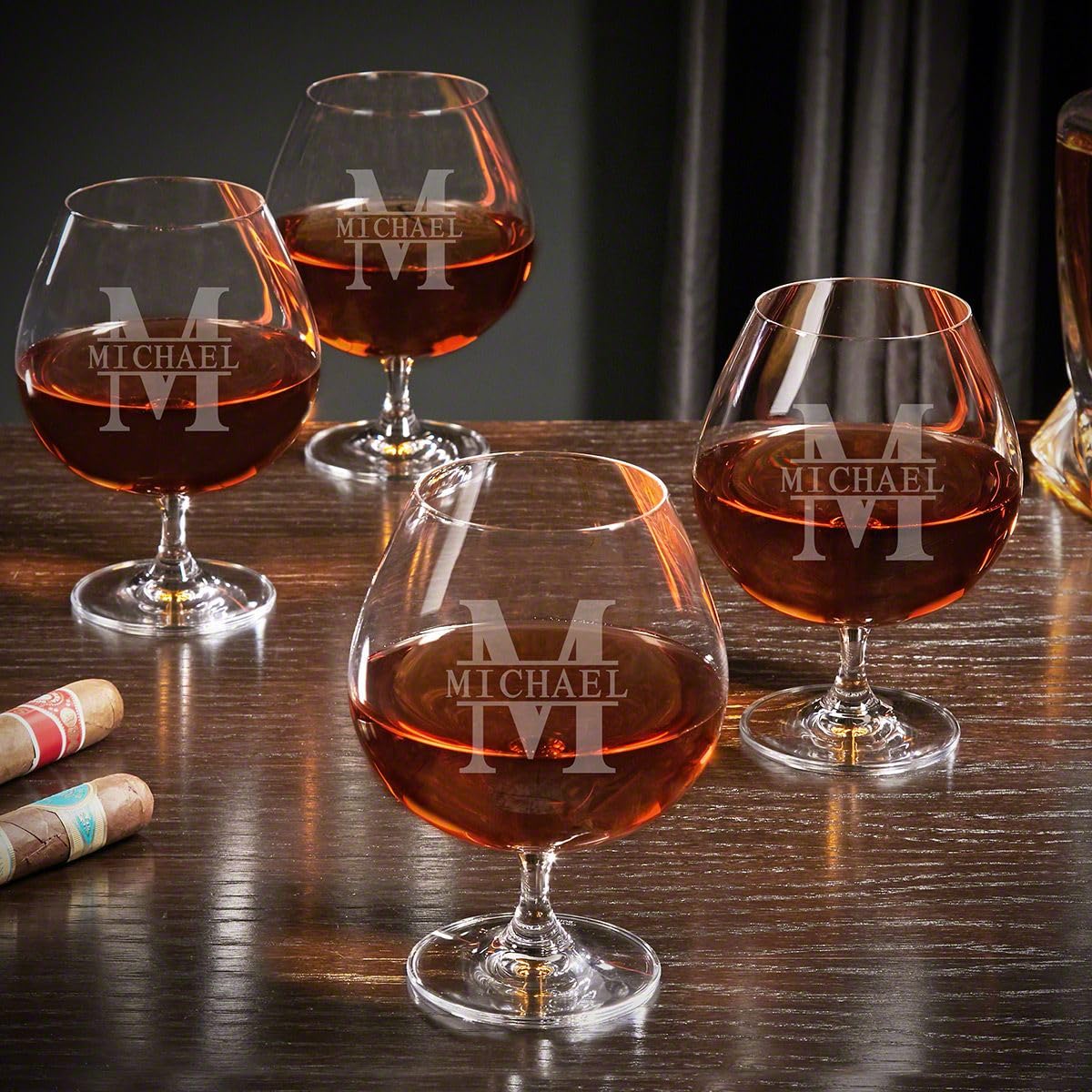 HomeWetBar Grand Personalized Cognac Glasses Set of 4