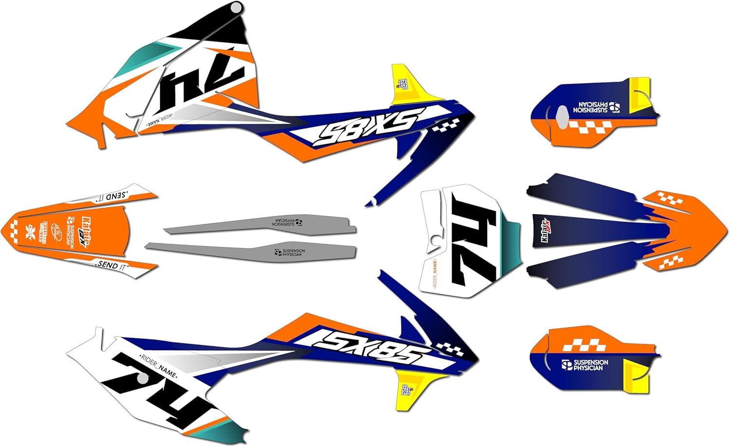 Graphics Kit for KTM 85SX SX85 (2018-2023) Prestige Series Oc 21 Mil - Dirt Pit Bike Motorcycle Stickers, Dirtbike Racing Automotive Decal Motocross Accessories no-Plastics